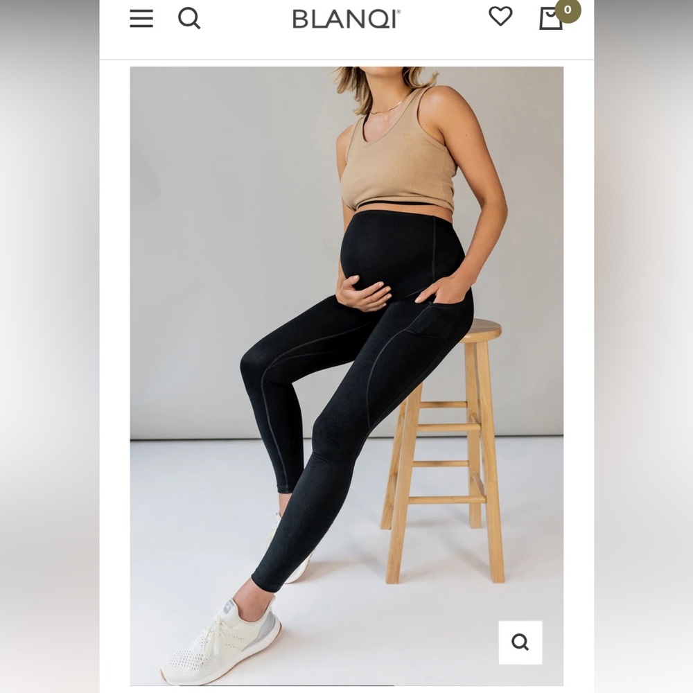 BLANQI Everyday Maternity Pocket Leggings Size Small Black